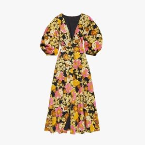 Free People Printed Lydia Midi Dress
